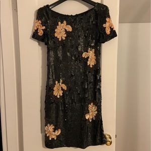 French Connection Black Sequin Dress